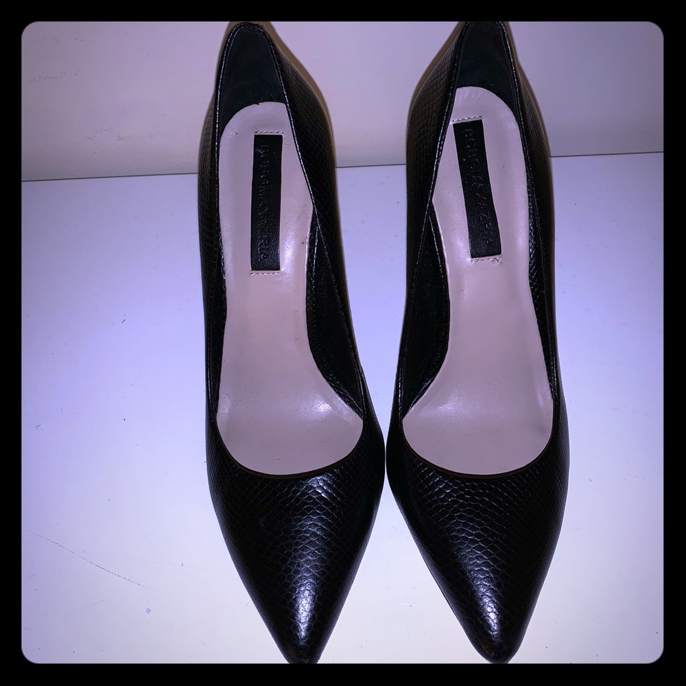 BCBG Max Azria leather embossed pumps